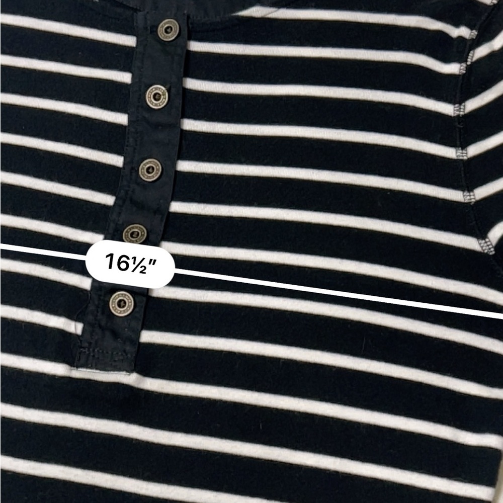 LRL Striped 3/4 Sleeves Top M - Picture 6 of 8